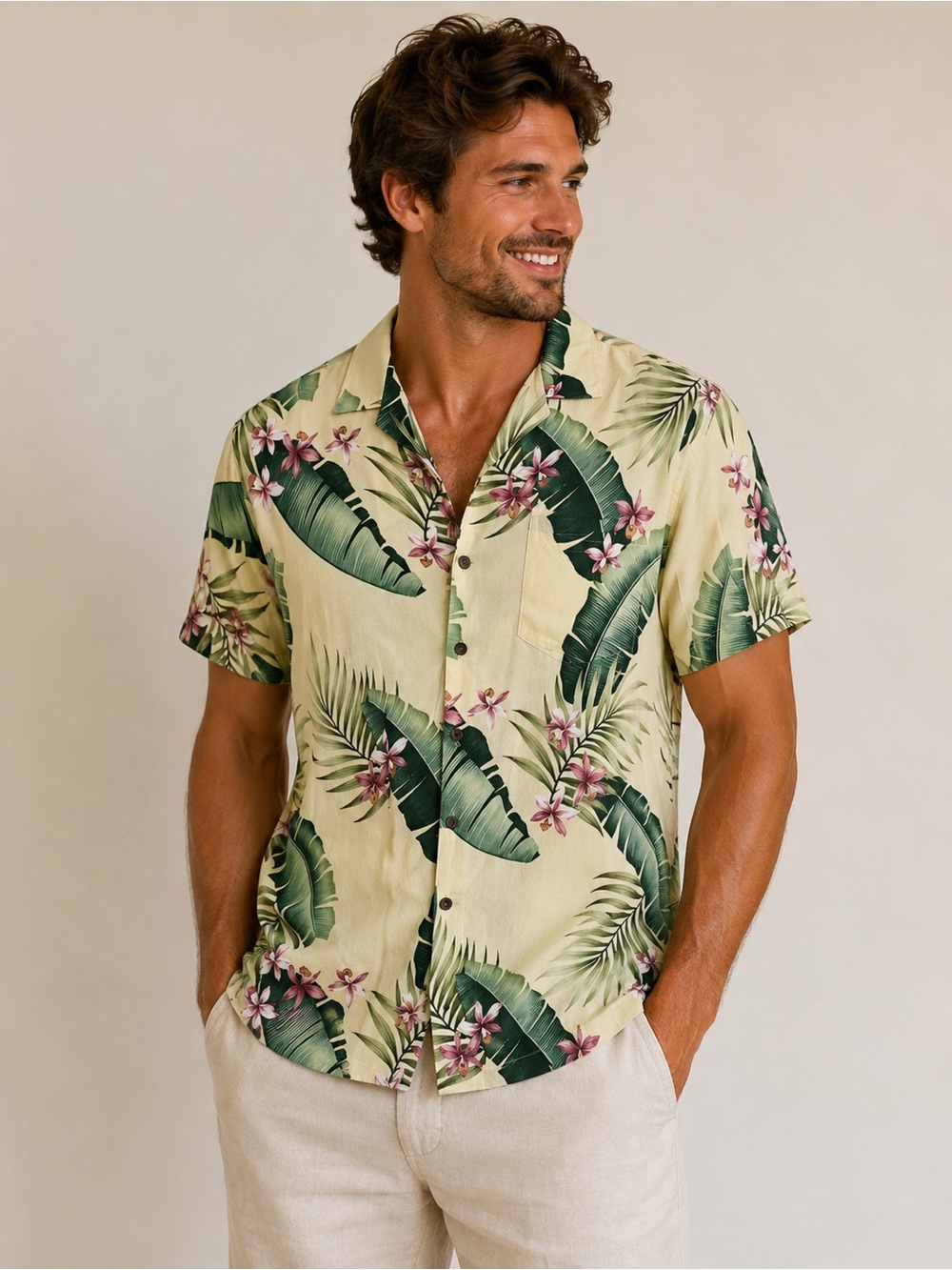 Mens Rayon Hawaiian Shirt by Jade Fashions Made Hawaii Tropical Vacation Large